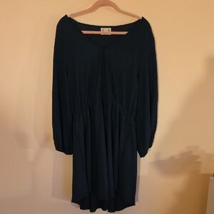 Joyfolie Deep Teal Long Sleeve Boho Dress